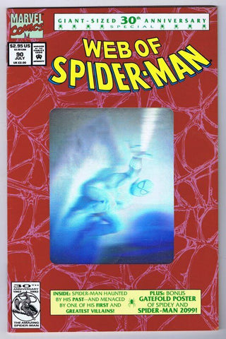 Web of Spiderman #90 ORIGINAL Vintage 1992 Marvel Comics Hologram Cover