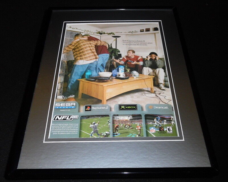 NFL 2K2 Sega 11x14 Framed ORIGINAL Advertisement PS2 Xbox