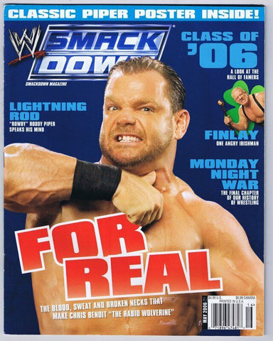 ORIGINAL Vintage May 2006 Smack Down Magazine Chris Benoit