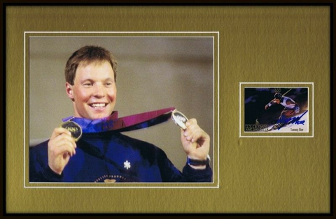 Tommy Moe Signed Framed 11x17 Photo Display Gold Medalist