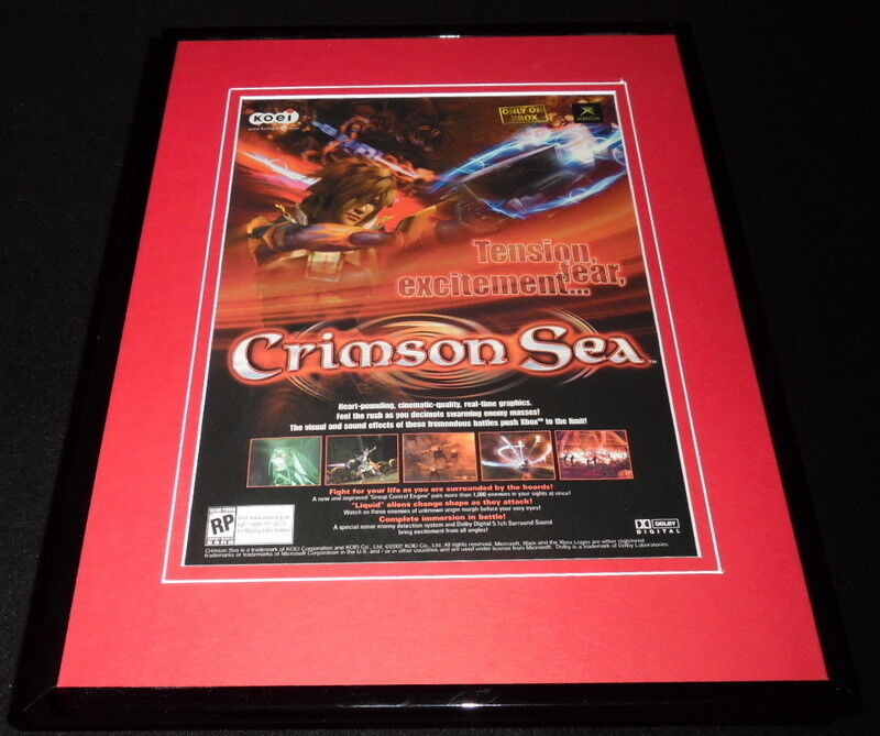 Crimson Sea 2002 XBox Framed 11x14 ORIGINAL Advertisement 