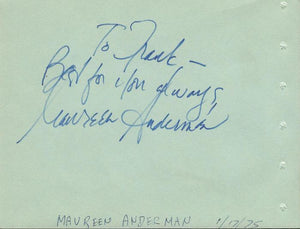 Maureen Anderman Signed Vintage Album Page Tony Winner