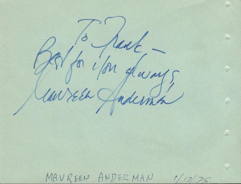 Maureen Anderman Signed Vintage Album Page Tony Winner