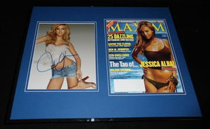 Jessica Alba 16x20 Signed Framed 2003 Maxim Cover & Photo Set AW 