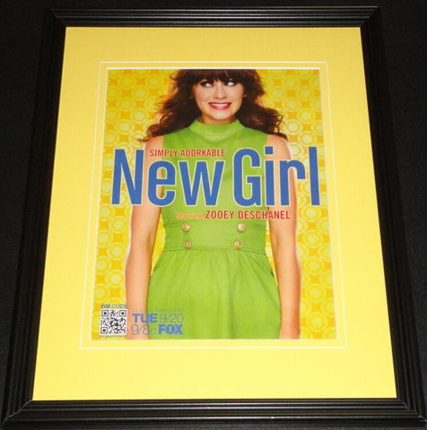 New Girl 2012 Framed 11x14 ORIGINAL Vintage Advertisement Zooey Deschanel Fox