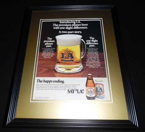 1984 LA Pilsner Beer Framed 11x14 ORIGINAL Vintage Advertisement