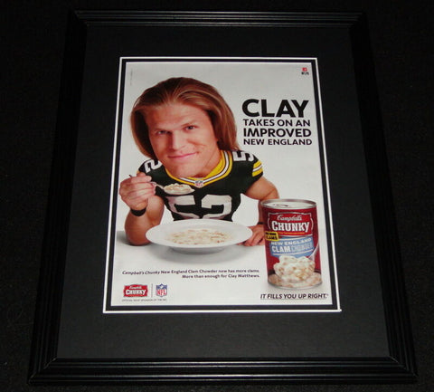 Clay Matthews 2013 Chunky Soup 11x14 Framed ORIGINAL Advertisement Packers