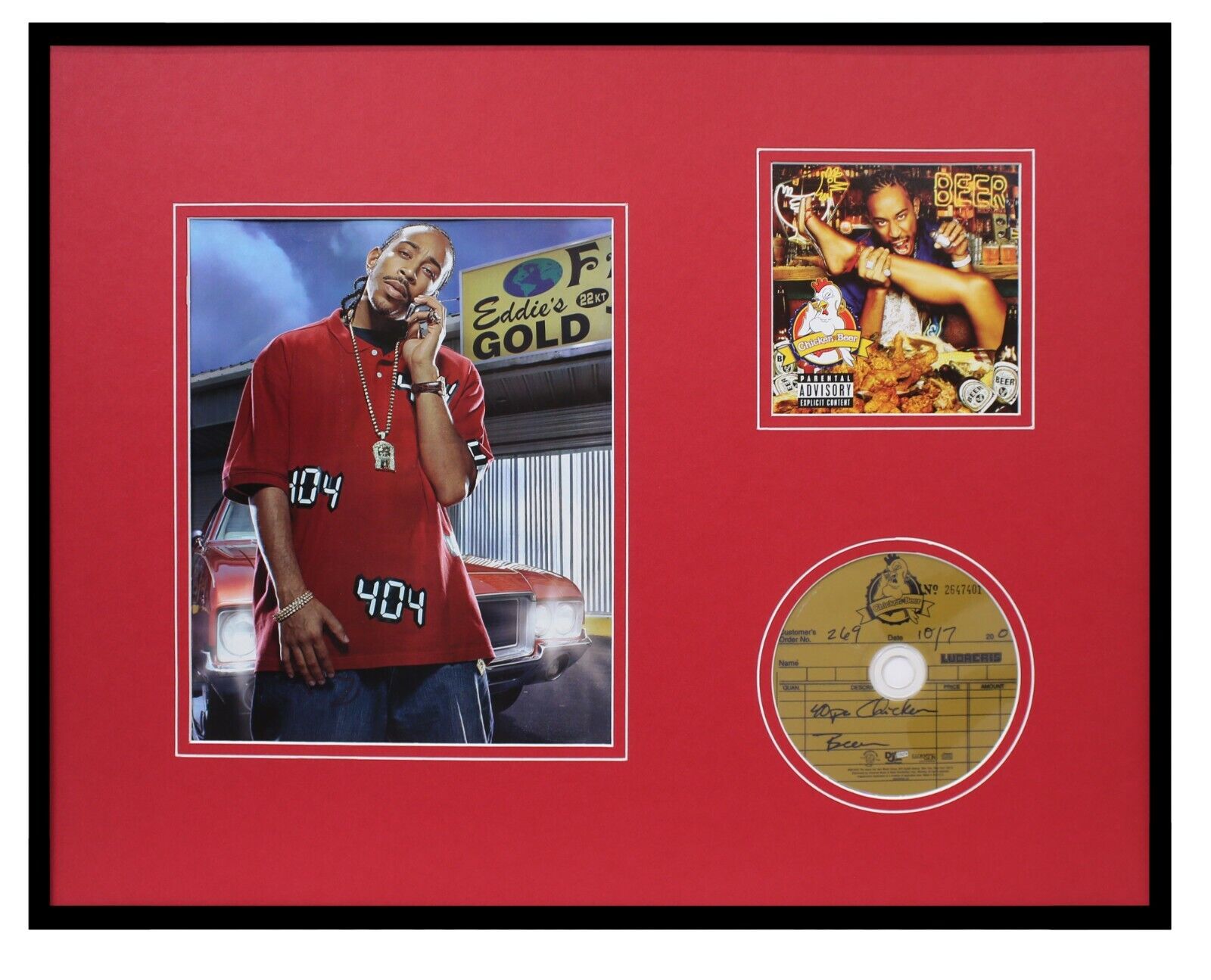 Ludacris Framed 16x20 Chicken & Beer CD & Photo Display