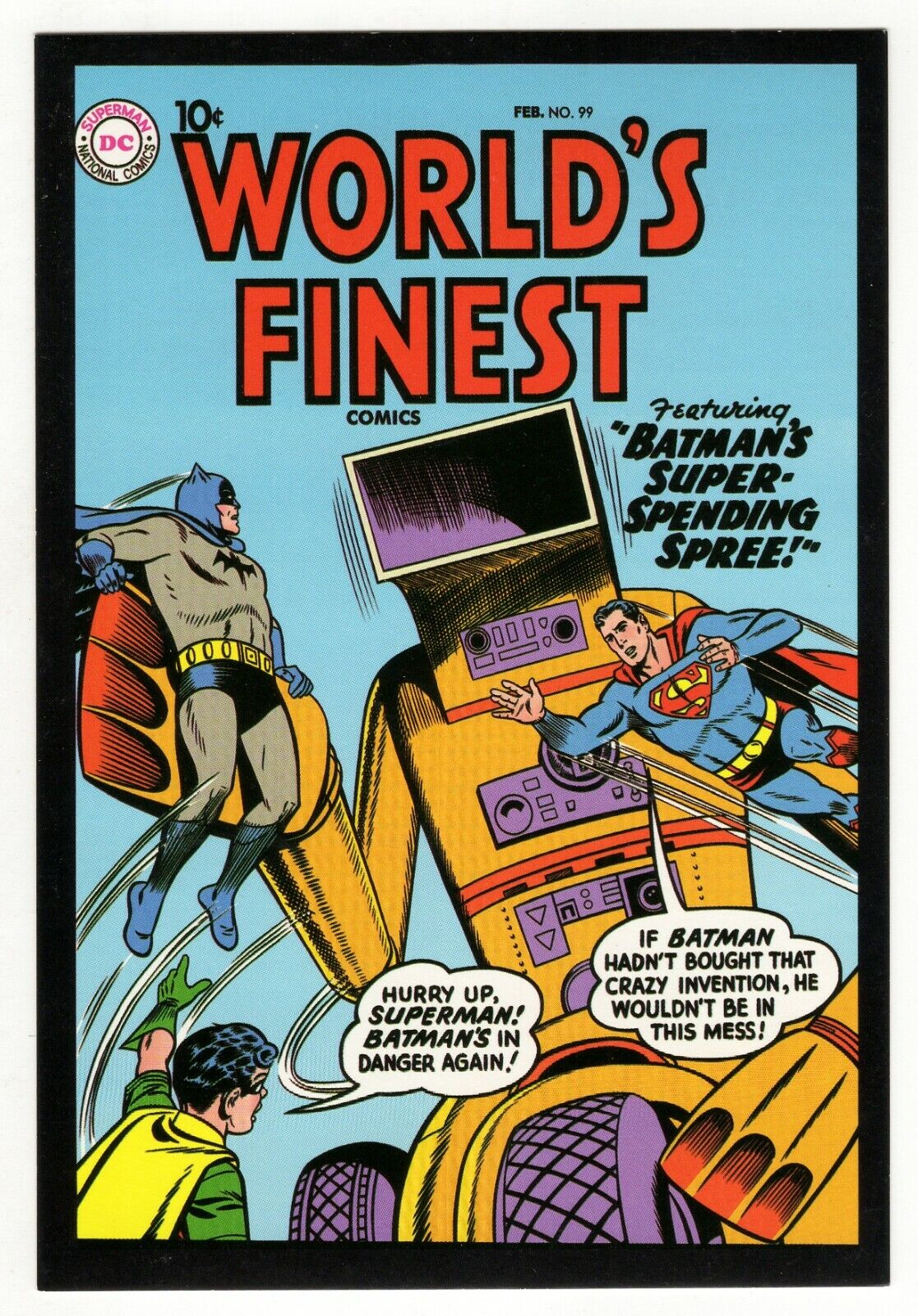 World's Finest Comics #99 4x5" Cover Postcard 2010 DC Comics Batman Superman