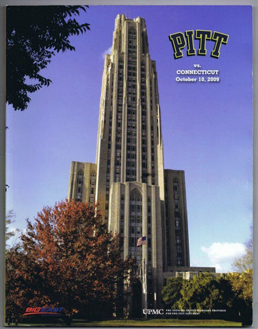 ORIGINAL Vintage October 10 2009 Pitt vs Connecticut UConn Football Program