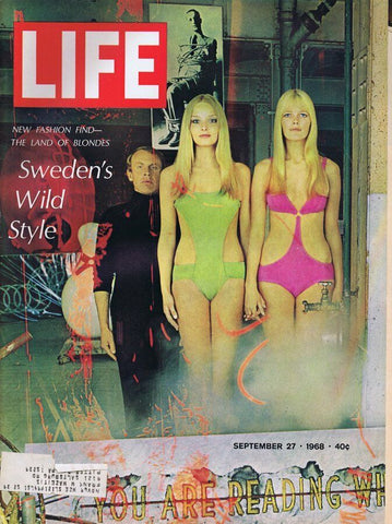 ORIGINAL Vintage Life Magazine September 27 1968 Swedish Bikini