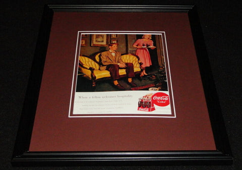 1949 Coca Cola Hospitality Framed 11x14 Poster Display Official Repro