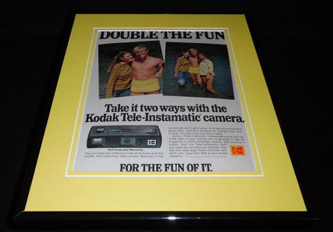 1976 Kodak Tele-Instamatic Camera 11x14 Framed ORIGINAL Advertisement 