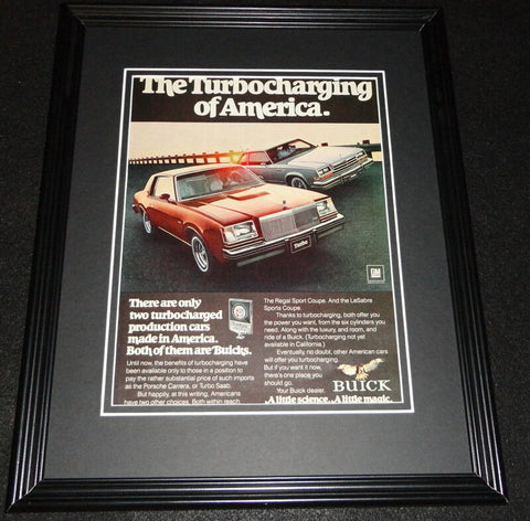 1978 Buick Turbocharged Framed 11x14 ORIGINAL Advertisement