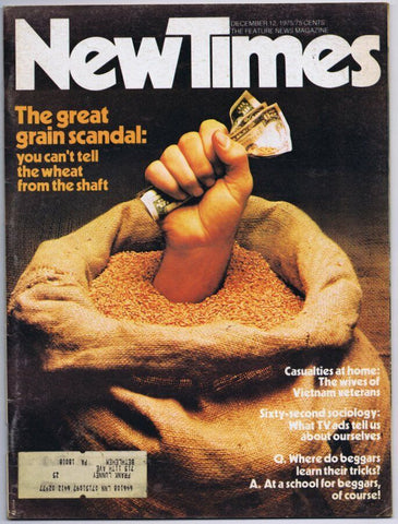 ORIGINAL Vintage New Times Magazine December 12 1975 Grain Scandal