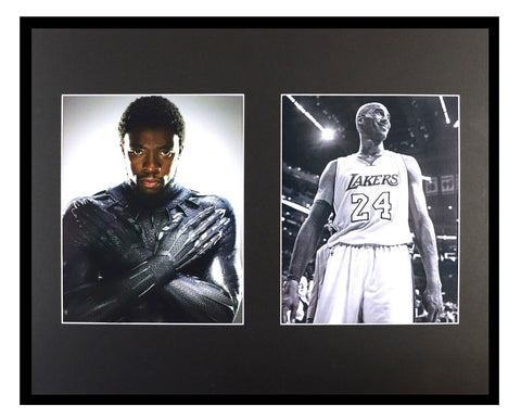 Black Panther / Black Mamba Kobe Bryant Chadwick Boseman Framed 16x20 Photo Set