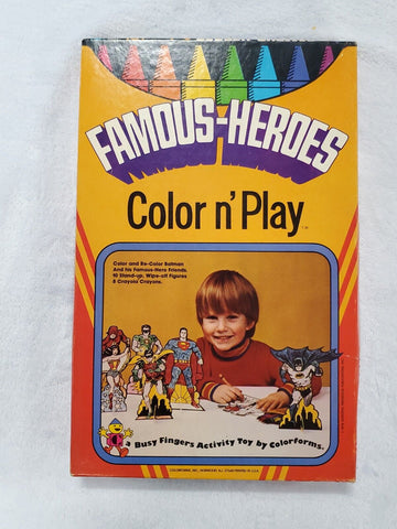 VINTAGE 1976 Colorforms Famous Heroes Color n Play Superman Batman Flash DC