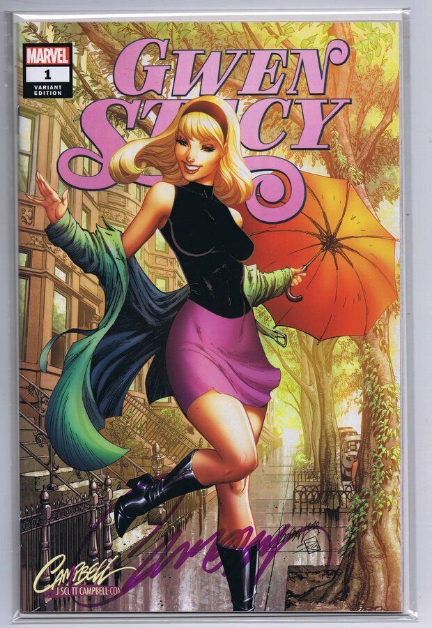 J Scott Campbell SIGNED Gwen Stacy #1 A Spring Marvel JSC SEALED 