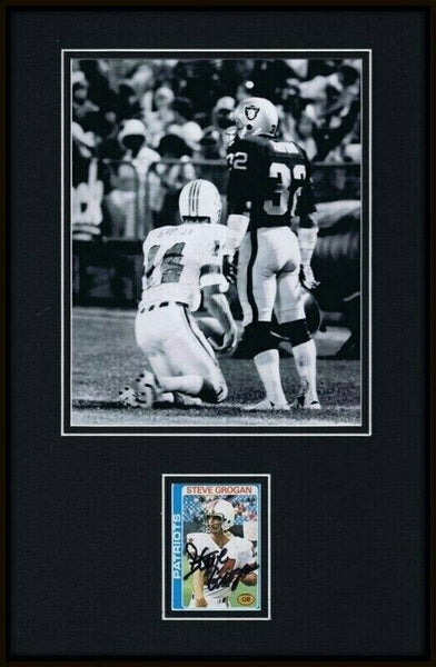 Steve Grogan Signed Framed 11x17 Photo Display Patriots