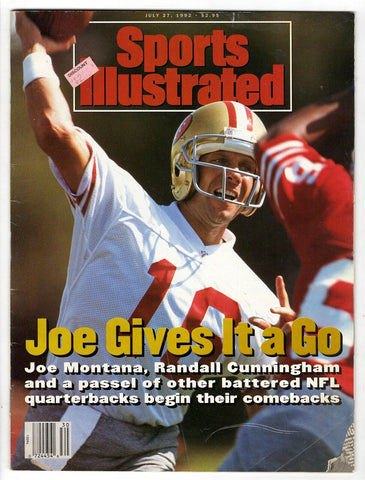 VINTAGE July 27 1992 Sports Illustrated Magazine Joe Montana Randall Cunningham