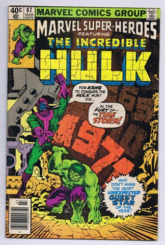 Marvel Super Heroes #85 ORIGINAL Vintage 1979 Incredible Hulk