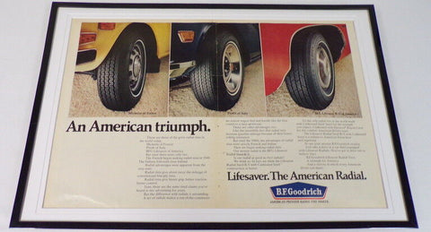 1972 BF Goodrich Tires 12x18 Framed ORIGINAL Vintage Advertisement 