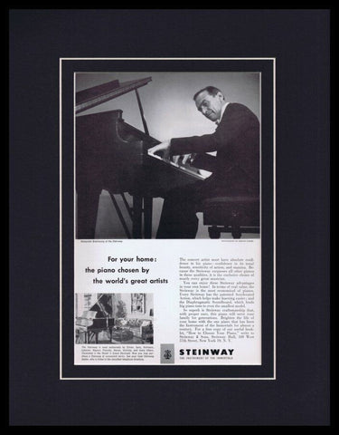 Alexander Brailowsky 1952 Steinway Pianos Framed 11x14 ORIGINAL Advertisement