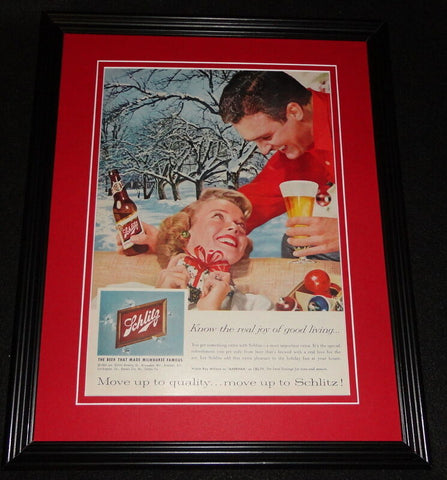 1959 Schlitz Good Living 11x14 Framed ORIGINAL Vintage Advertisement Poster E