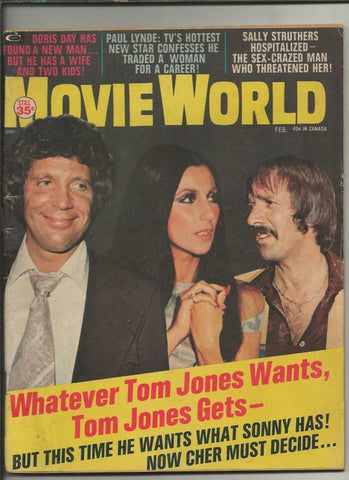 ORIGINAL Vintage February 1973 Movie World Magazine Sonny Cher Tom Jones