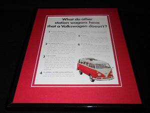 1966 VW Volkswagen Station Wagon 11x14 Framed ORIGINAL Advertisement