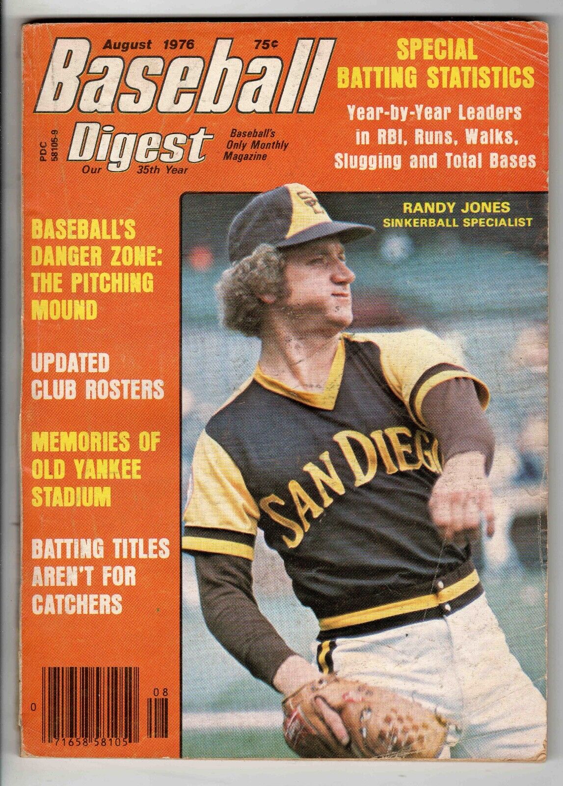 Aug 1976 Baseball Digest Magazine Randy Jones Padres