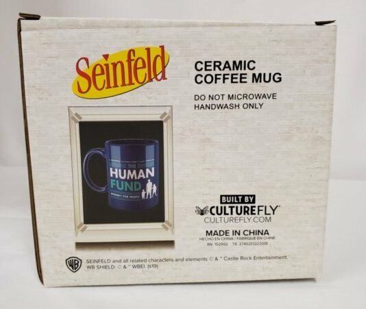 NEW SEALED 2020 Culturefly Seinfeld Human Fund Coffee Mug George Costanza