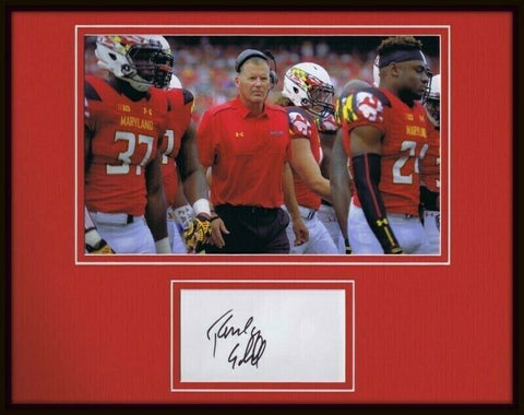 Randy Edsall Signed Framed 11x14 Photo Display Maryland