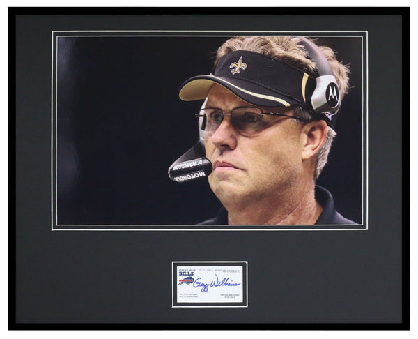 Gregg Williams Saints Bounty Signed Framed 16x20 Business Card & Photo Set 