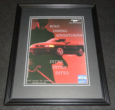 The Mask of Zorro 1998 Ford Mustang Framed 11x14 ORIGINAL Advertisement 