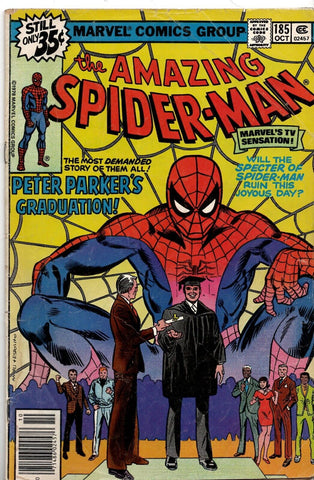 Amazing Spiderman #185 VINTAGE 1978 Marvel Comics Peter Parker Graduation