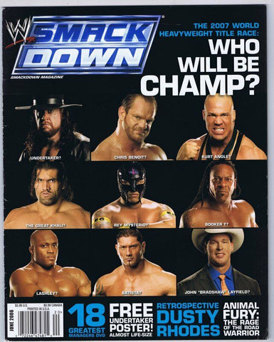 ORIGINAL Vintage June 2006 Smack Down Magazine Who Will Be Champ?