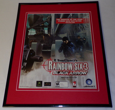 Tom Clancy Rainbow Six 3 Xbox 2004 Framed 11x14 ORIGINAL Vintage Advertisement