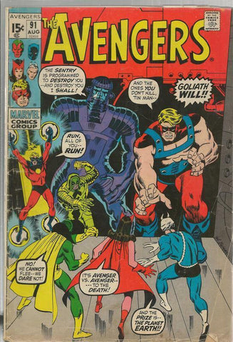 Avengers #91 ORIGINAL Vintage 1971 Marvel Comics  