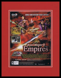 Dynasty Warriors 4 Empires 2004 PS2 11x14 Framed ORIGINAL Advertisement 