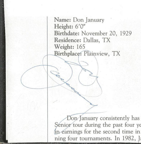 Don January Signed Program Page JSA