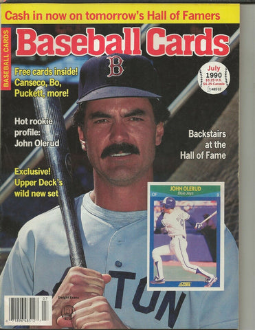 ORIGINAL Vintage July 1990 Baseball Cards Magazine w/ Cards Dwight Evans