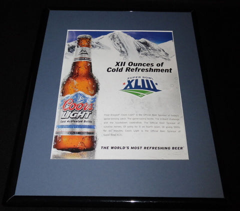 2009 Coors Beer Super Bowl XLIII 11x14 Framed ORIGINAL Vintage Advertisement