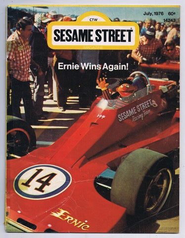 ORIGINAL Vintage July 1976 Sesame Street Magazine Ernie Racing