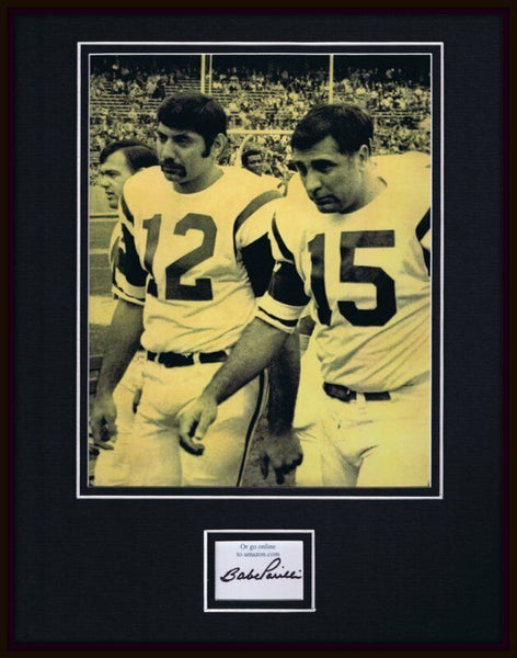 Babe Parilli Signed Framed 11x14 Photo Display Jets w/ Joe Namath