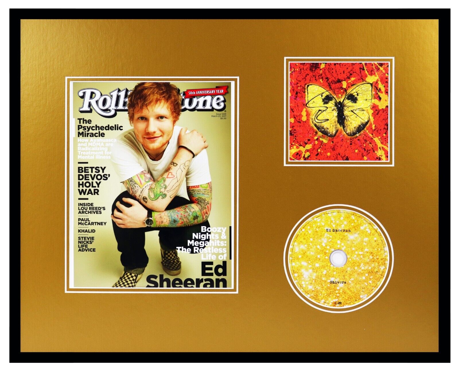 Ed Sheeran Signed Framed 16x20 CD & Photo Display