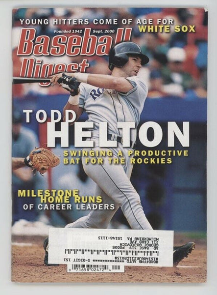 VINTAGE Sep 2000 Baseball Digest Magazine Todd Helton Rockies