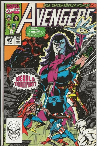 Avengers #318 ORIGINAL Vintage 1990 Marvel Comics Nebula Spiderman