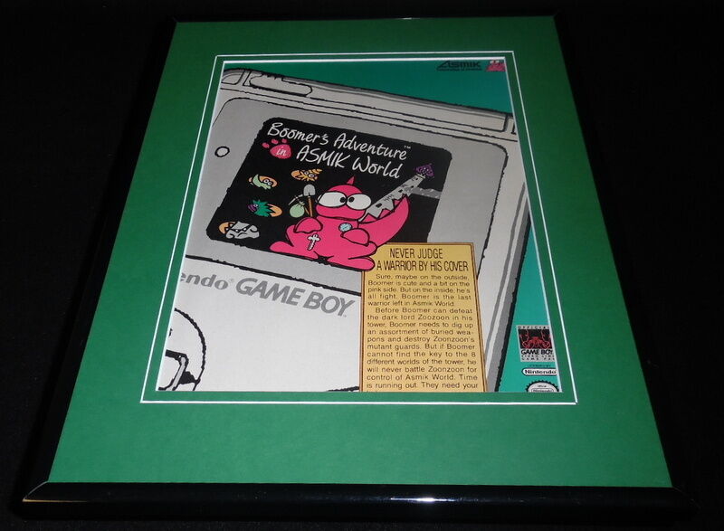 Boomer's Adventure in Asmik World 1990 Game Boy Framed ORIGINAL Advertisement