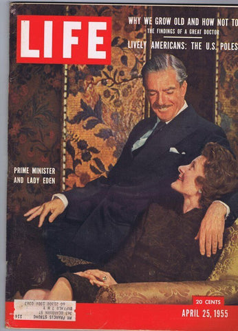 ORIGINAL Vintage April 25 1955 Life Magazine Prime Minister & Lady Eden